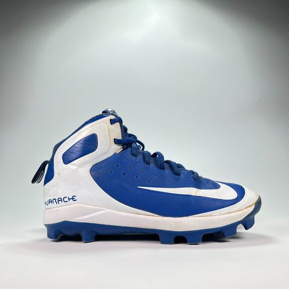 Nike Alpha Huarache Blue White Pro Mid MCS Baseball 923434-411 Youth Size 5.5 - Picture 1 of 10